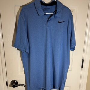 Nike Men's Cowboys Polo Shirt in Blue with Black Logo